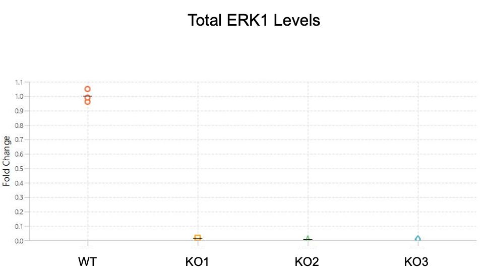 Example fold change calculations performed in Empiria Studio