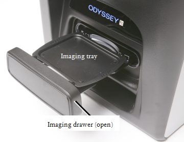 Odyssey Fc imaging drawer with tray