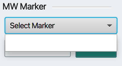 The Nucleic Acid Gel Marker list is empty when no markers have been added for nucleic acid gels.