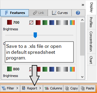 Image Studio exporting data to a spreadsheet