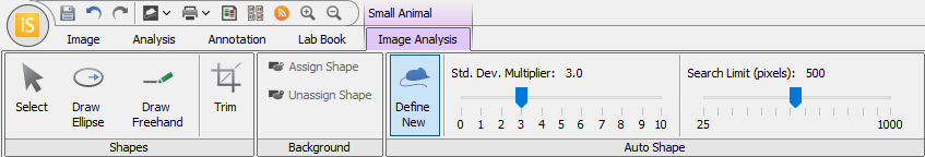 Image Studio small animal analysis tab