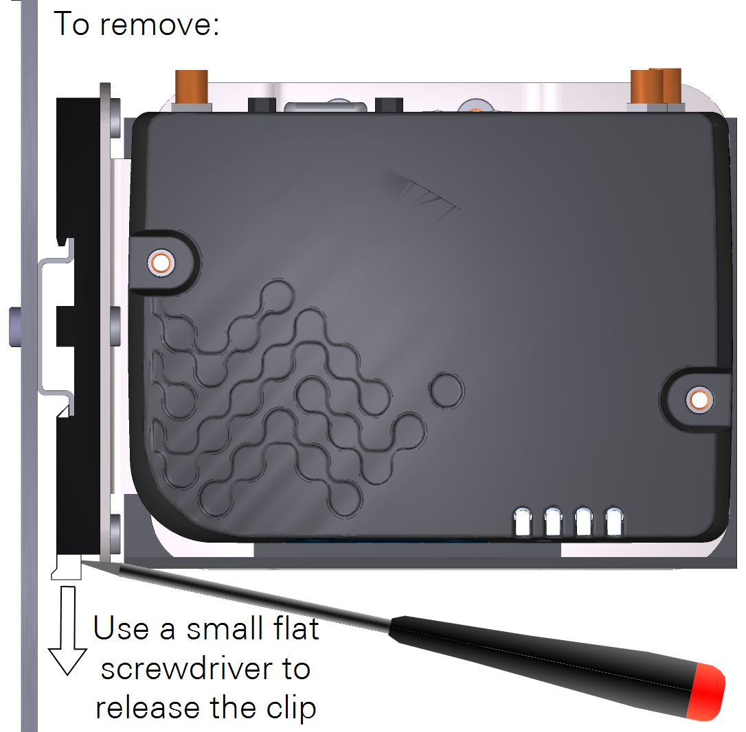 Use a small screwdriver to unclip the device.