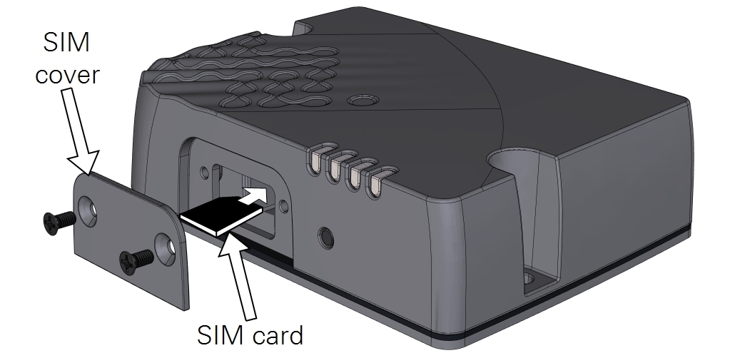 The SIM card slides into the upper slot (number 1).