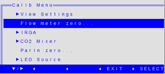 Zeroing the flow meter