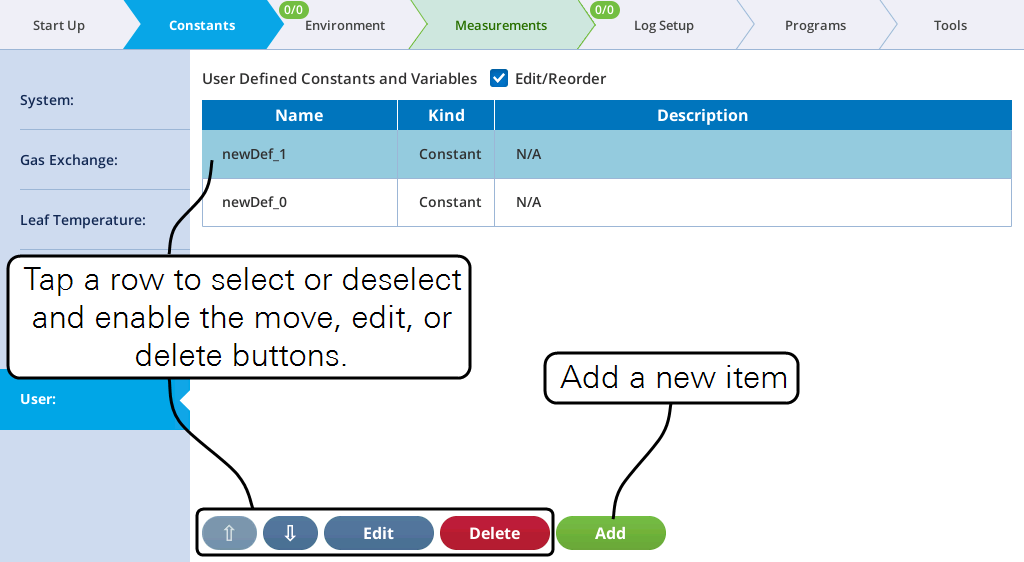 Edit the list of constants, or change the order.